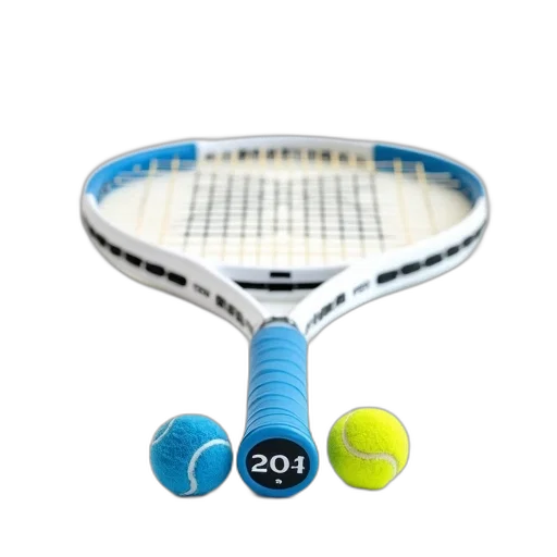close-up, image, tennis, racket, white, blue, head, handle transparent PNG cut-out