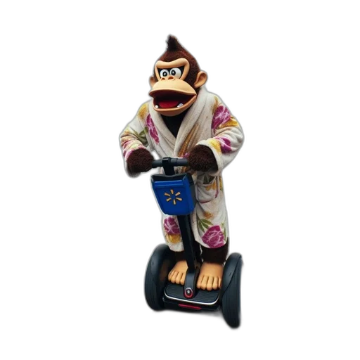 jacket, staff, robot, animal, 3d render, concept art, donkey, kong transparent PNG cut-out