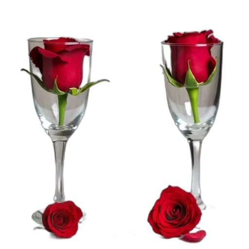 jewelry, flower, 3d render, photorealistic, red, table, setting, two transparent PNG cut-out