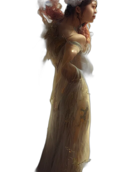 dress, staff, face, crown transparent PNG cut-out