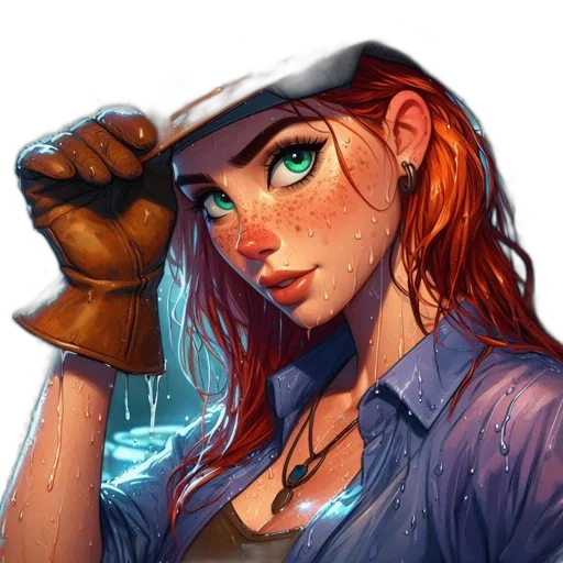 hat, staff, face, weapon, comic book art, fantasy art, concept art, cyberpunk transparent PNG cut-out