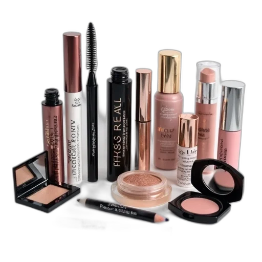 monochrome, collection, various, makeup, products, including, mascara, eyeliner transparent PNG cut-out