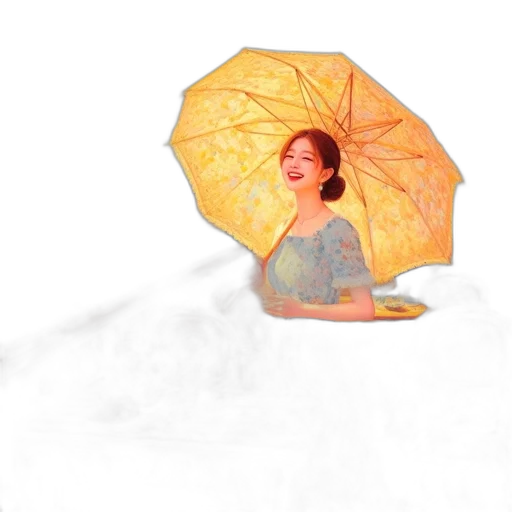 umbrella, staff, dress, photorealistic, 3d render, oil painting, watercolor, rain transparent PNG cut-out