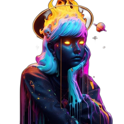 crown, face, mask, dress, cyberpunk, concept art, fantasy art, pixel art transparent PNG cut-out