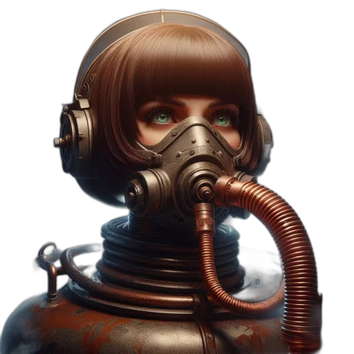 robot, mask, face, creature, concept art, cyberpunk, photorealistic, comic book art transparent PNG cut-out