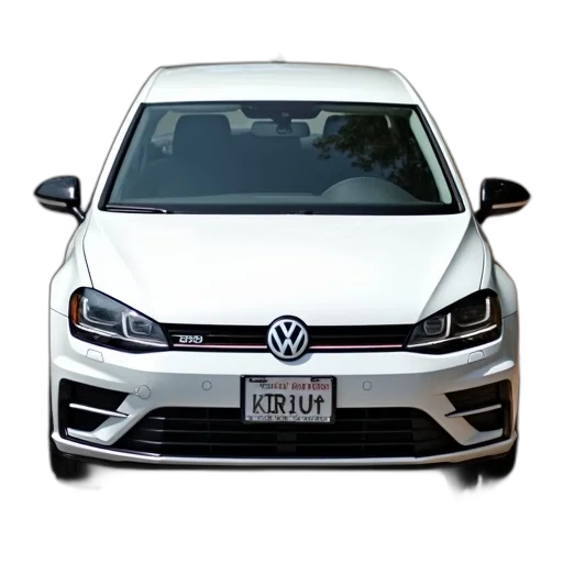 car, photorealistic, 3d render, white, volkswagen, parked, side, road transparent PNG cut-out