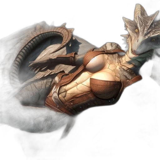 dragon, weapon, creature, mask, concept art, fantasy art, 3d render, photorealistic transparent PNG cut-out