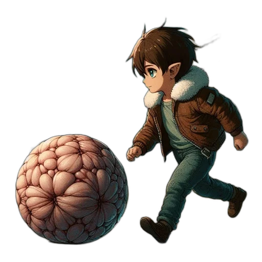 jacket, umbrella, creature, concept art, 3d render, pixel art, photorealistic, earth tones transparent PNG cut-out
