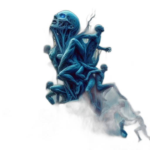 creature, robot, mask, staff, concept art, fantasy art, comic book art, 3d render transparent PNG cut-out