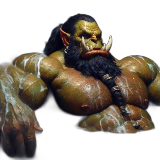 creature, animal, 3d render, concept art, fantasy art, photorealistic, orc-like, figure transparent PNG cut-out