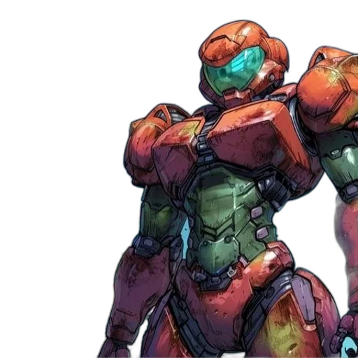 robot, concept art, comic book art, 3d render, pixel art, red, green, colorful transparent PNG cut-out
