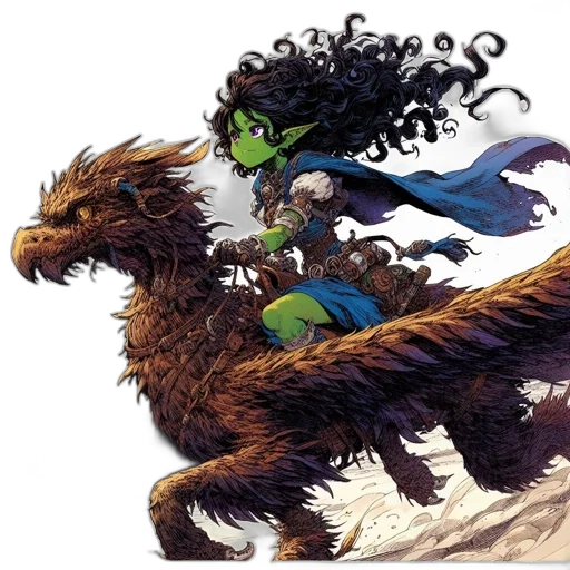 dragon, fantasy art, comic book art, concept art, pixel art, green, green-skinned, rider transparent PNG cut-out