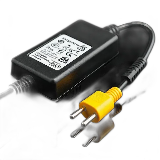 3d render, close-up, image, power, adapter, black, white, cord transparent PNG cut-out