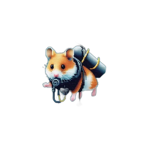 animal, creature, robot, weapon, 3d render, pixel art, concept art, watercolor transparent PNG cut-out