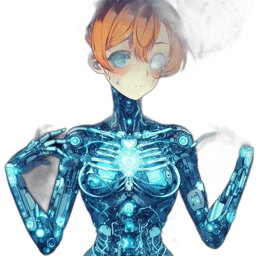 robot, mask, dress, creature, concept art, anime, cyberpunk, pixel art transparent PNG cut-out