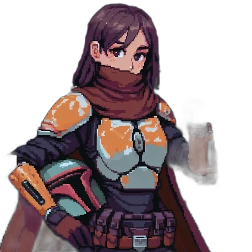 staff, weapon, jacket, sword, pixel art, concept art, fantasy art, 3d render transparent PNG cut-out