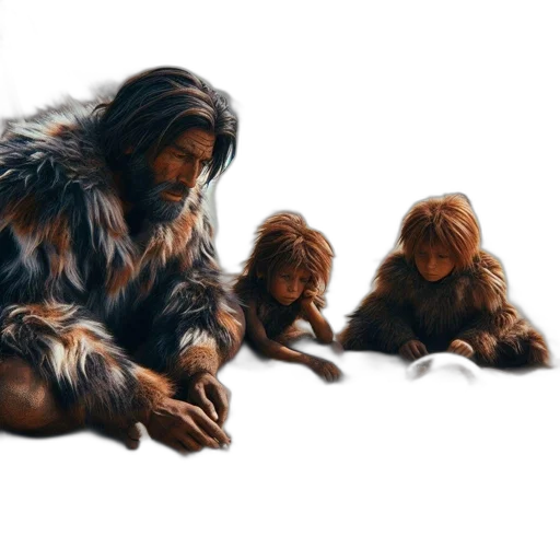 animal, creature, concept art, fantasy art, photorealistic, 3d render, snow, man transparent PNG cut-out