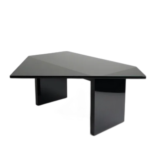 furniture, 3d render, sleek, modern, glass, table, glossy, black transparent PNG cut-out