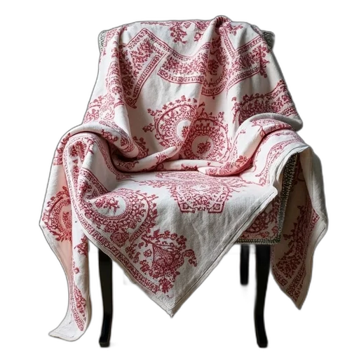 furniture, jacket, dress, crown, white, blanket, intricate, red transparent PNG cut-out