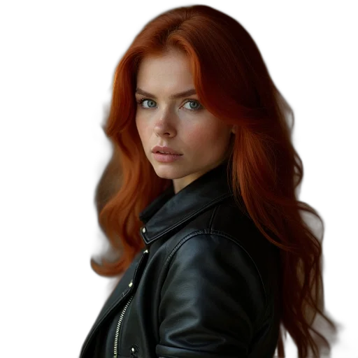 jacket, hair, face, jewelry, photorealistic, fantasy art, comic book art, oil painting transparent PNG cut-out