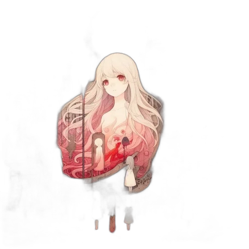dress, weapon, hair, creature, pixel art, concept art, anime, fantasy art transparent PNG cut-out