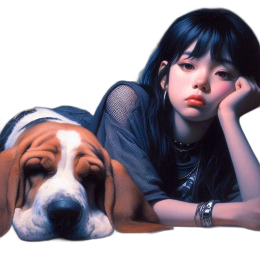 animal, photorealistic, oil painting, fantasy art, anime, neon lights, red, monochrome transparent PNG cut-out