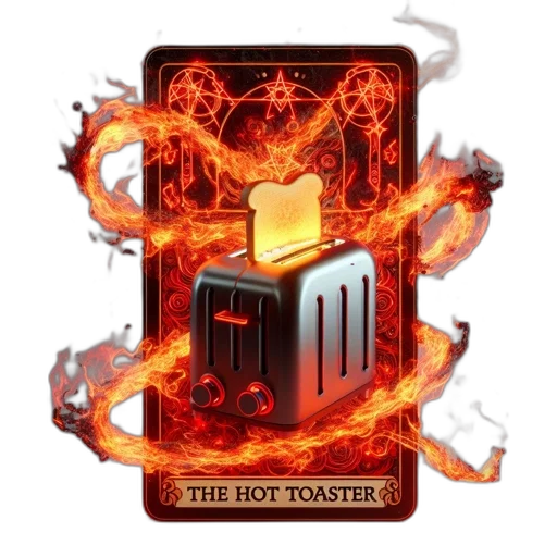concept art, fantasy art, artistic, portrayal, features, mystical, toaster, amidst transparent PNG cut-out