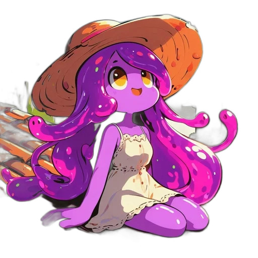 staff, creature, hat, hair, pixel art, concept art, fantasy art, anime transparent PNG cut-out