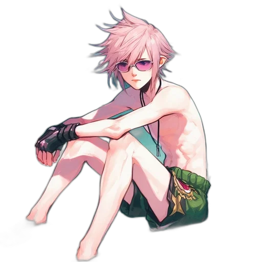 weapon, creature, sword, jacket, pixel art, concept art, watercolor, anime transparent PNG cut-out