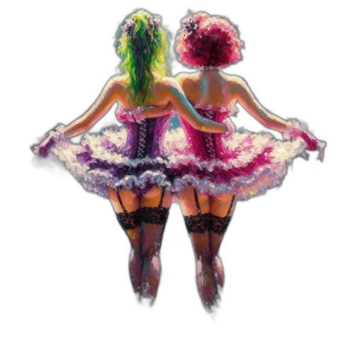 dress, concept art, watercolor, pixel art, fantasy art, pastel, colorful, two transparent PNG cut-out
