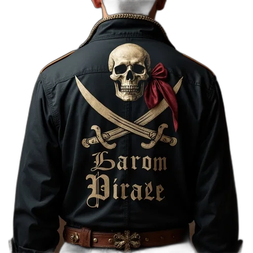 jacket, pirate, shirt, name, front, skull, back, bow transparent PNG cut-out