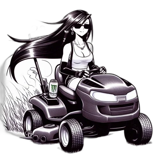 car, robot, hair, cartoon, anime, concept art, comic book art, image transparent PNG cut-out