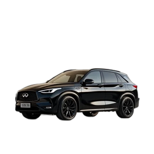 car, 2021, infiniti, suv, parked, front, wall transparent PNG cut-out