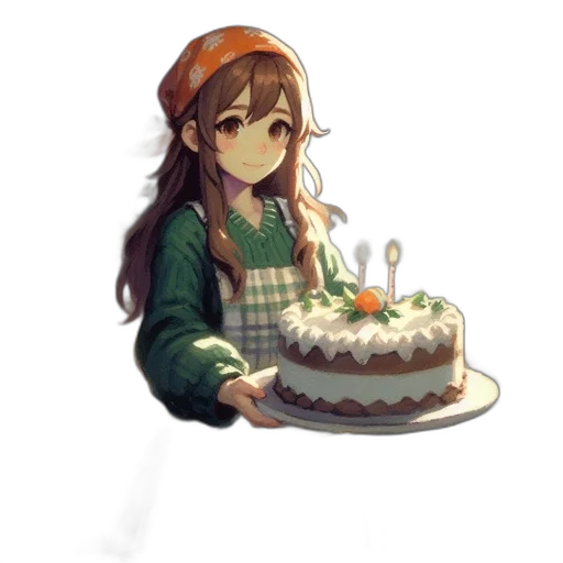 hat, food, crown, staff, pixel art, concept art, watercolor, 3d render transparent PNG cut-out