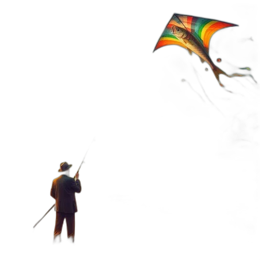 umbrella, staff, concept art, pixel art, fantasy art, 3d render, fog, elderly transparent PNG cut-out