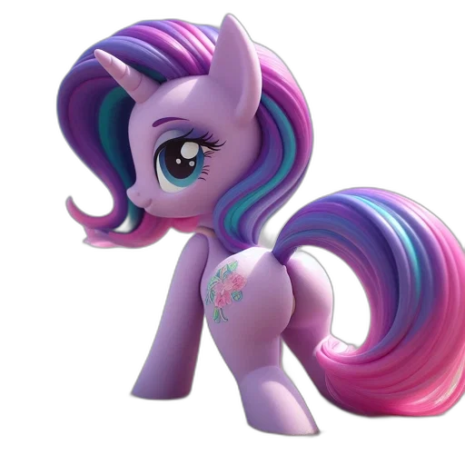3d render, concept art, photorealistic, fantasy art, pastel, animated, unicorn, figure transparent PNG cut-out