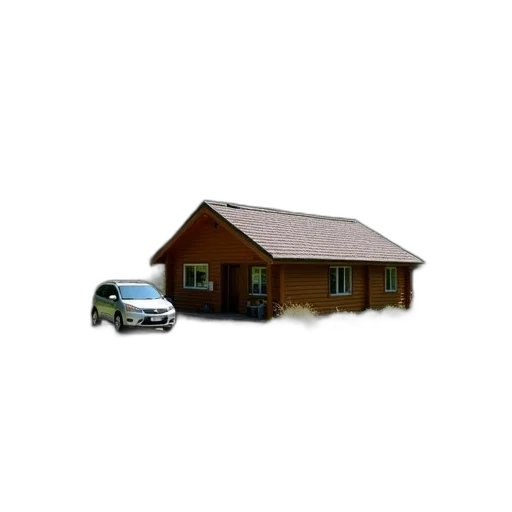 car, building, 3d render, photorealistic, concept art, pixel art, small, cozy transparent PNG cut-out