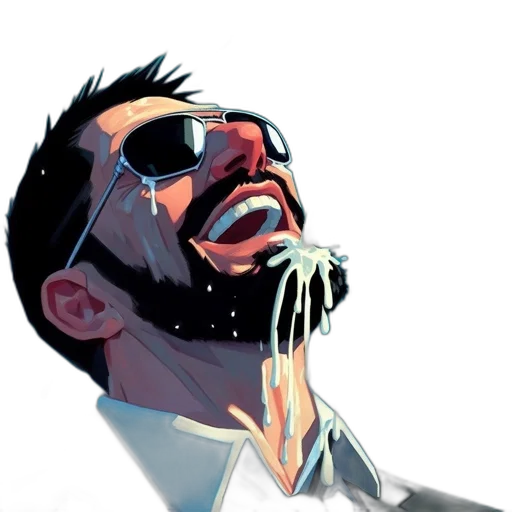 food, face, mask, comic book art, concept art, cyberpunk, photorealistic, neon lights transparent PNG cut-out