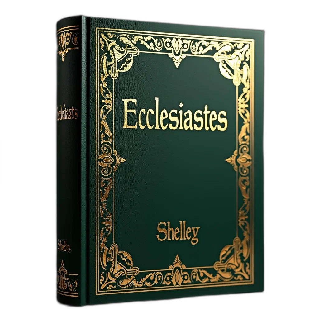 photorealistic, book, cover, dark, green, background, golden, border transparent PNG cut-out