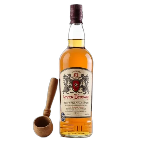 bottle, george, single, malt, whiskey, displayed, white, background transparent PNG cut-out