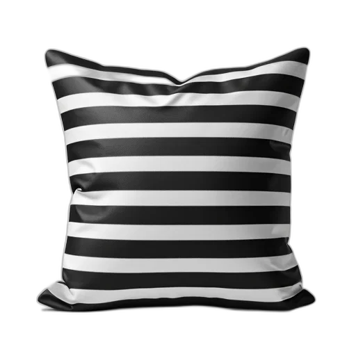furniture, photorealistic, 3d render, monochrome, black, white, striped, pillow transparent PNG cut-out