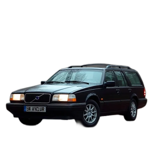 car, photorealistic, 3d render, vaporwave, volvo, v70, estate transparent PNG cut-out