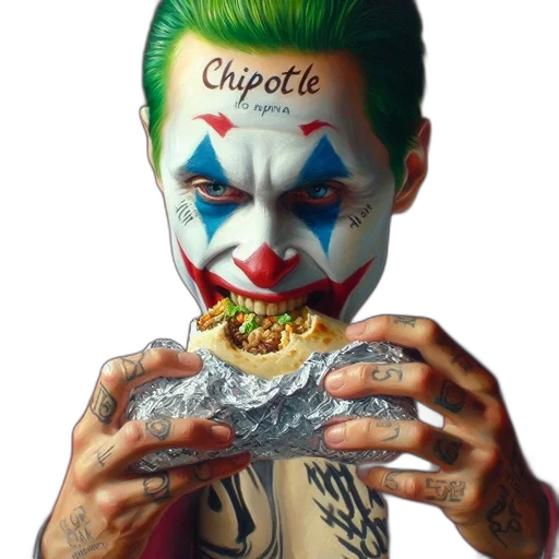 food, mask, face, creature, photorealistic, concept art, clown, character transparent PNG cut-out