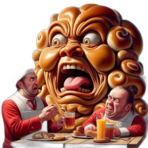 food, face, mask, creature, photorealistic, concept art, 3d render, oversized transparent PNG cut-out
