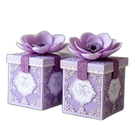 jewelry, 3d render, photorealistic, pair, ornate, victorian-style, purple, white transparent PNG cut-out