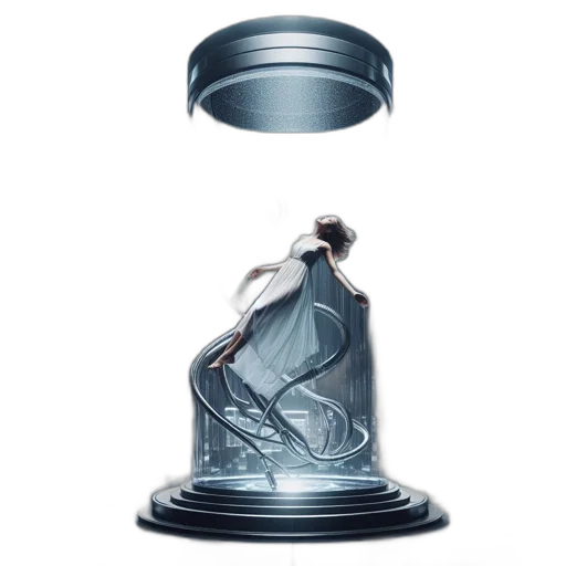 dress, jewelry, bottle, robot, concept art, 3d render, fantasy art, futuristic transparent PNG cut-out