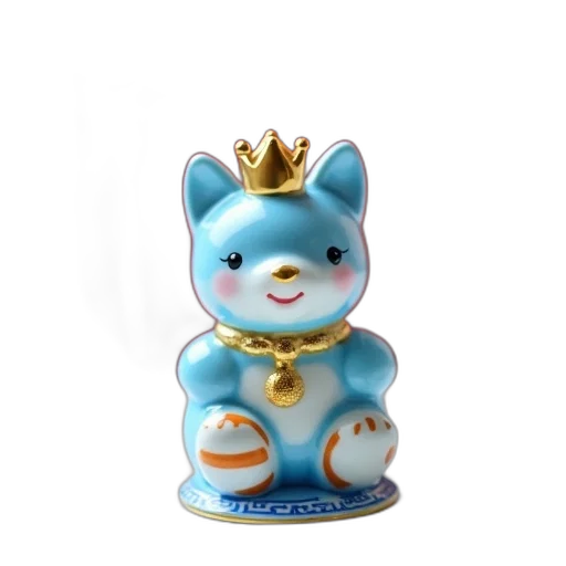 crown, jewelry, 3d render, photorealistic, concept art, small, blue, porcelain transparent PNG cut-out