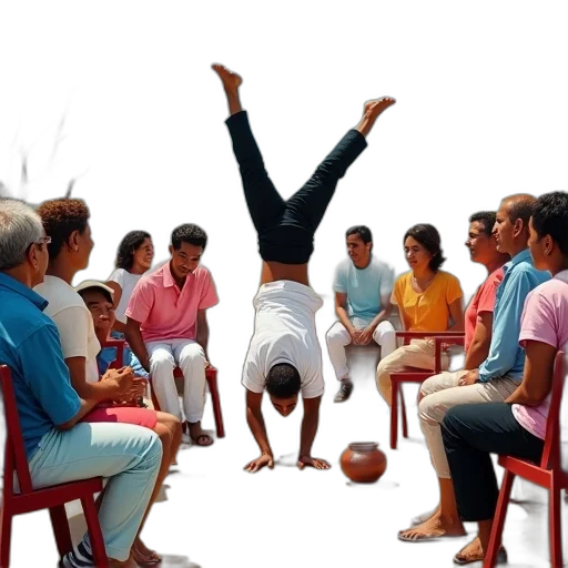 staff, beach, underwater, vibrant, painting, depicts, group, people transparent PNG cut-out
