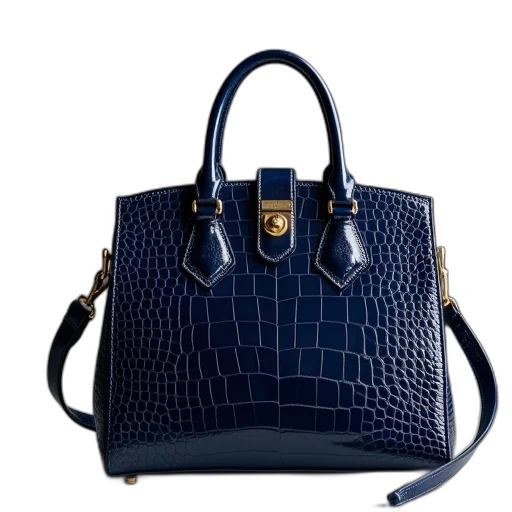 blue, navy, croco, effect, handbag transparent PNG cut-out