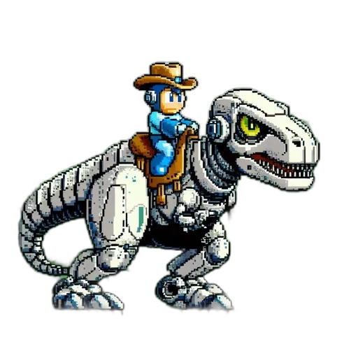 dragon, robot, animal, creature, pixel art, concept art, fantasy art, comic book art transparent PNG cut-out